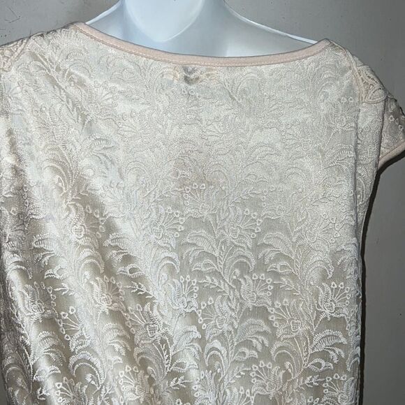MOLLY BRACKEN Off White Lace Knee Length Dress-L NWT - Picture 5 of 9